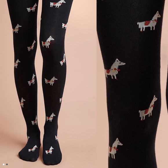 Anthropologie Accessories - Anthropologie Llama Tights Quirky Leggings Alpaca